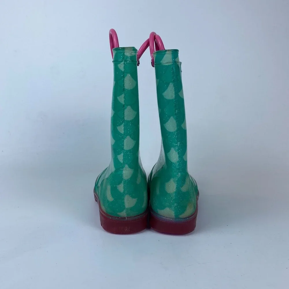 Lilly‎ of New York Loop Handle Rain Boots Toddler Girls Size 1 Mint Green Rubber